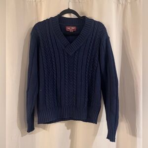 Eagle Point Navy Blue Cable Knit Sweater